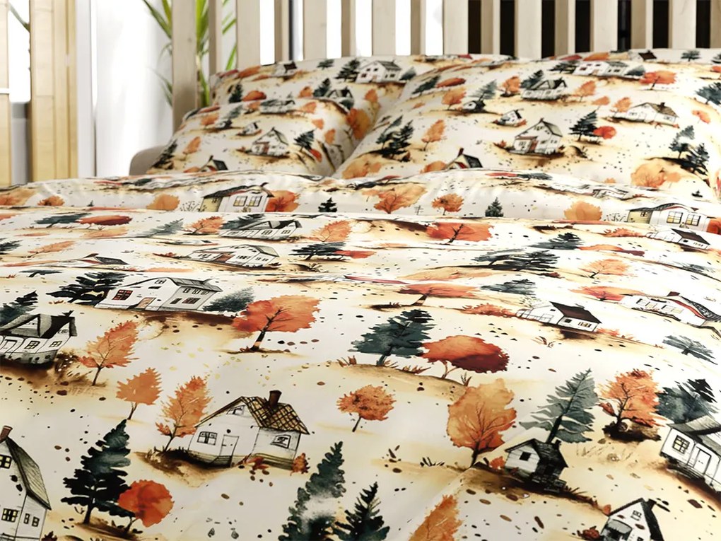 Pamut ágyneműhuzat AUTUMN VILLAGE színes Ágyneműhuzat mérete: 70 x 90 cm | 140 x 200 cm