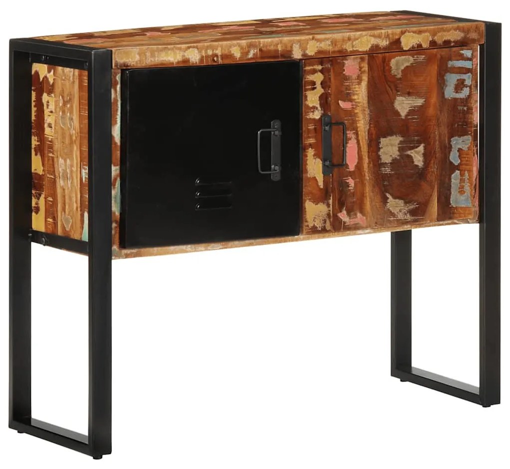 konzolszekrény többszínű 90x35x75 cm tömörfa újrahasznosított
