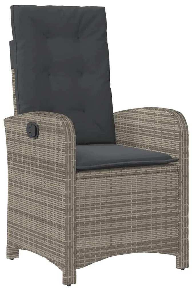 9 részes szürke polyrattan kerti étkezőgarnitúra párnával