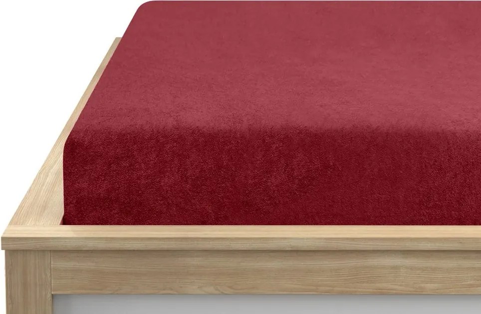 Frottír EXCLUSIVE vörös lepedő 90x200 cm