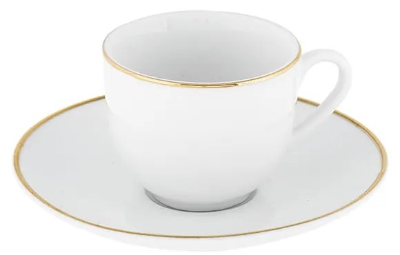 Fehér porcelán csésze szett 6 db-os 100 ml Gold Chic – Villa Altachiara