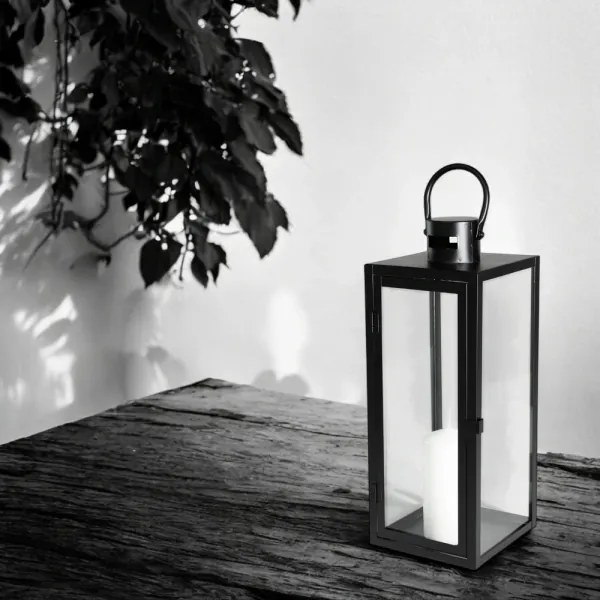 Fekete dekoratív lámpás, 63 cm