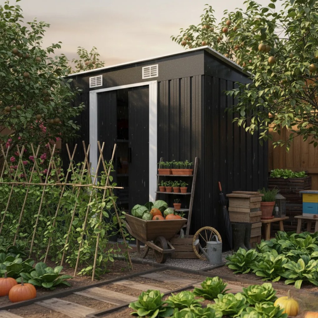 Kerti szerszámosház L, antracit Jurhan