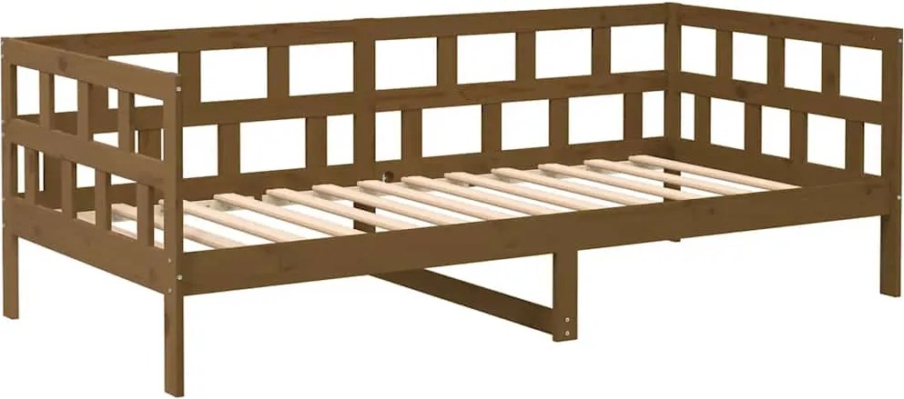 vidaXL mézbarna tömör fenyőfa kanapéágy 80x200 cm