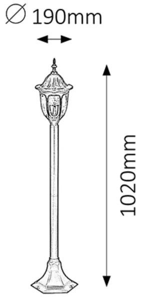 Rabalux 8345 - Kültéri lámpa MILANO 1xE27/60W/230V IP43