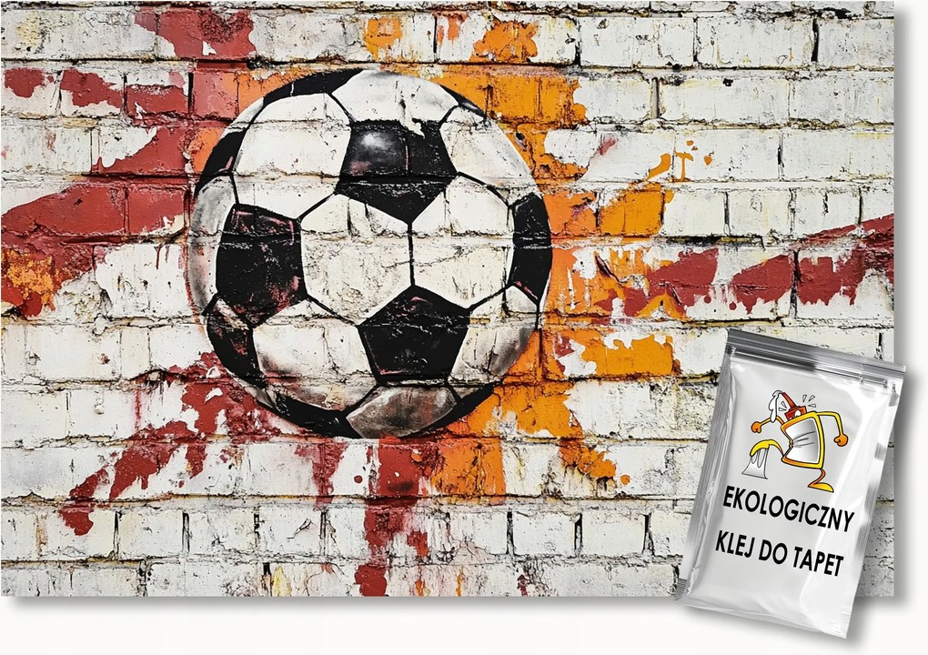 Fotótapéta Flizelina Fal Tégla Graffiti Sport Labda 300x210 ragasztó