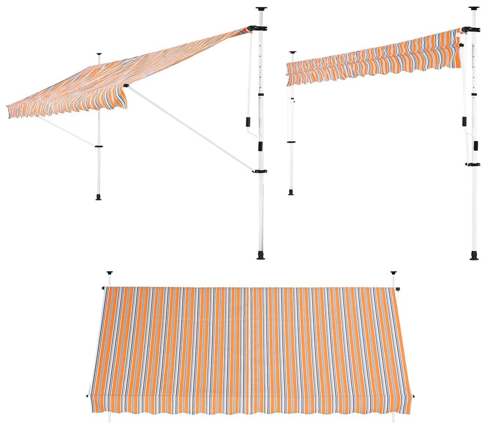 Deuba Napellenző 400 cm - narancssárga/kék