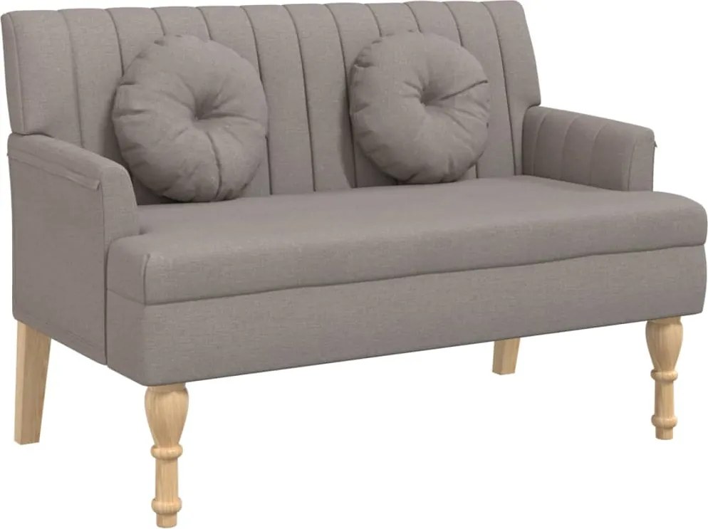 vidaXL tópszínű szövetpad párnákkal 113x64,5x75,5 cm