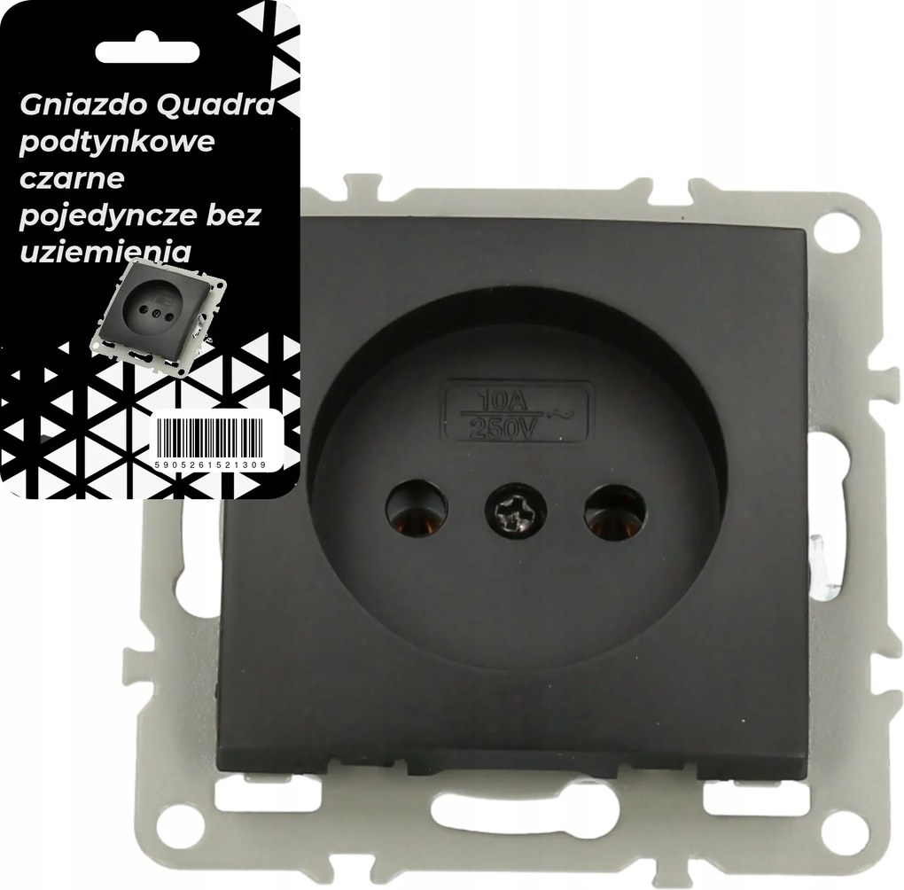 Fali aljzat csap nélkül, fekete, IP20 Yd kerethez