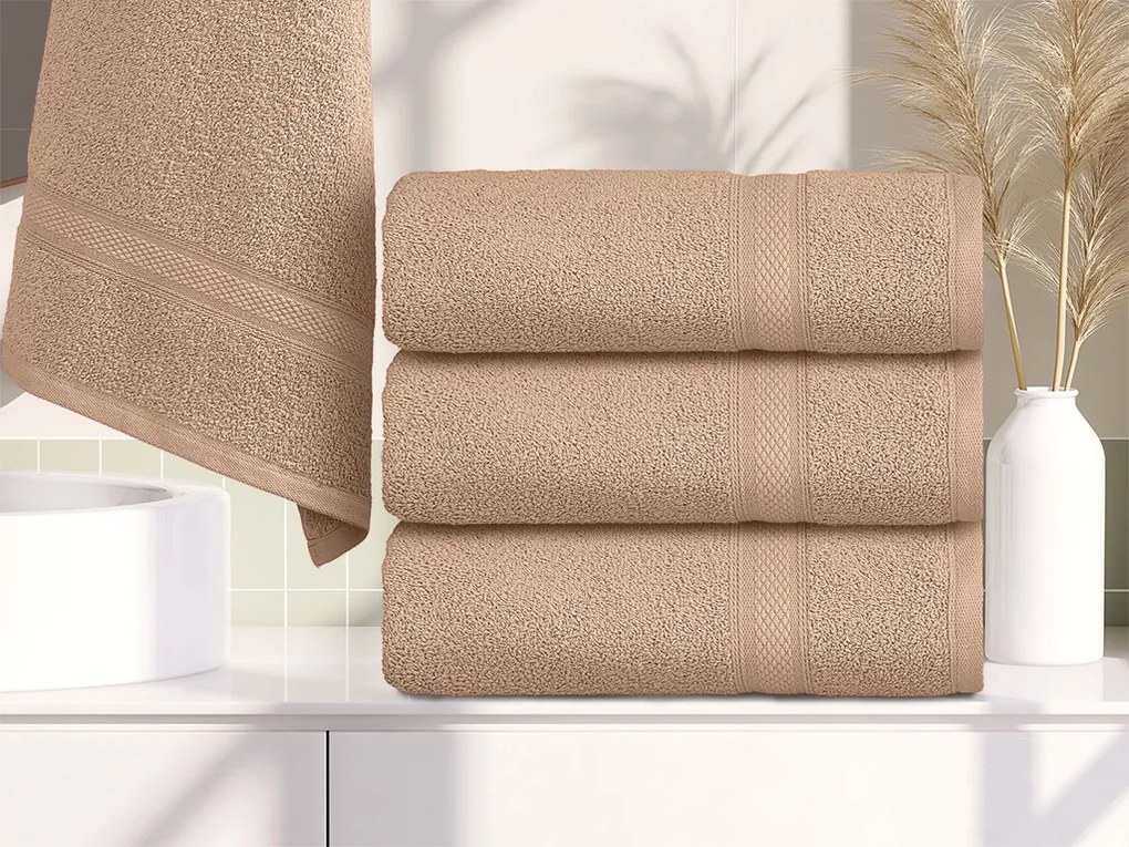 CLARYSSE ELEGANCE Törölköző 60x110 cm homokszínű, 100% pamut