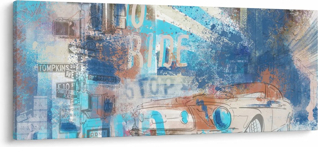 Kép - lovaglásra született, kék tónusok (120x50 cm)