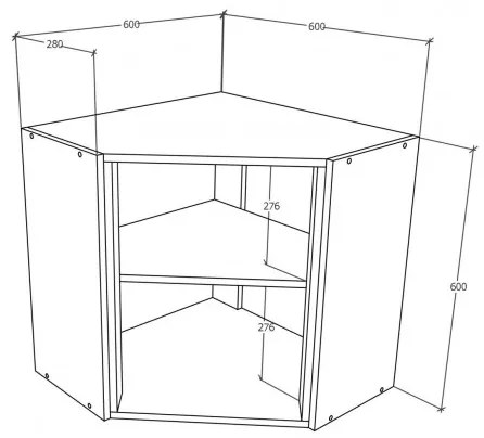 Benita 1 ajtós Felső konyhaszekrény Fehér 60x60x60 cm