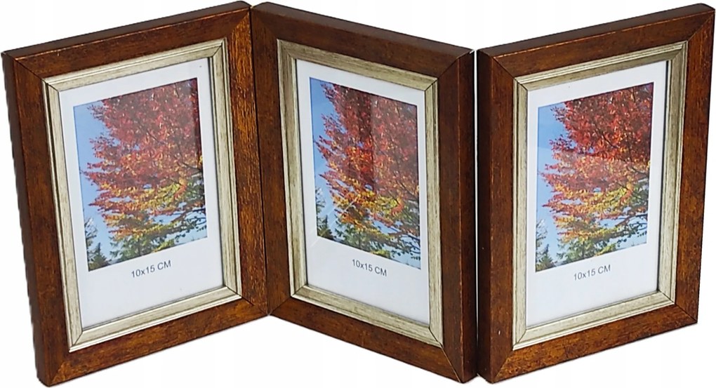 Galéria multikeret Flash fotó 10x15 cm Tripla függőleges/függőleges/függőleges Barna