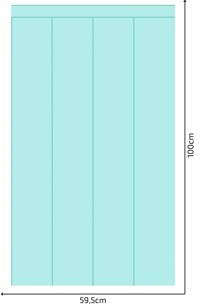 PIPPER. Textil öntapadó tapéta - Egy téglalap - Türkiz színű Méret: 80cm, Szín: Sápadt