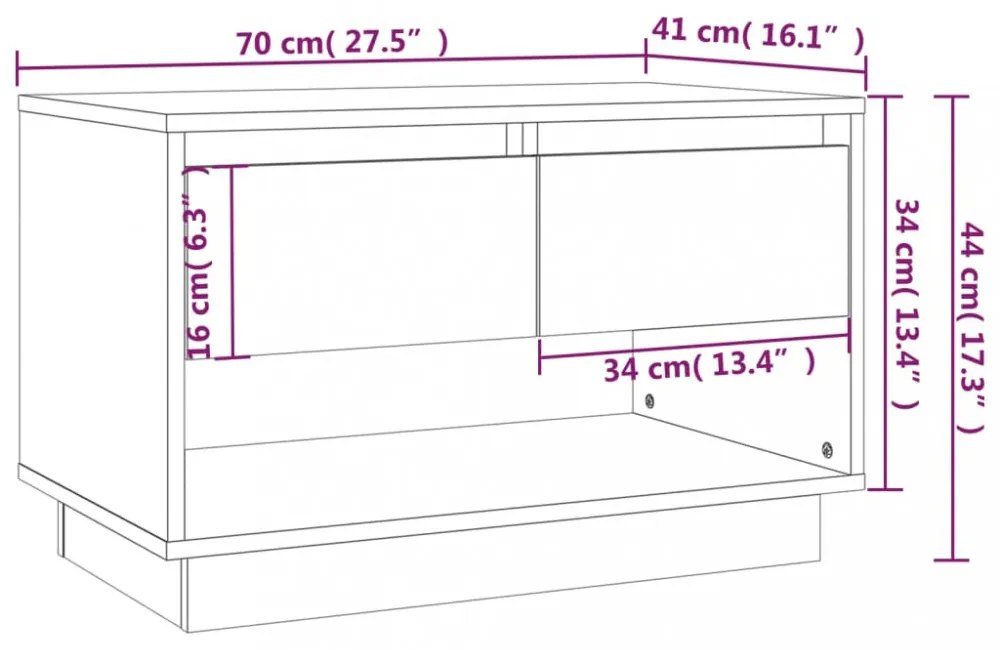 betonszürke szerelt fa TV-szekrény 70x41x44 cm
