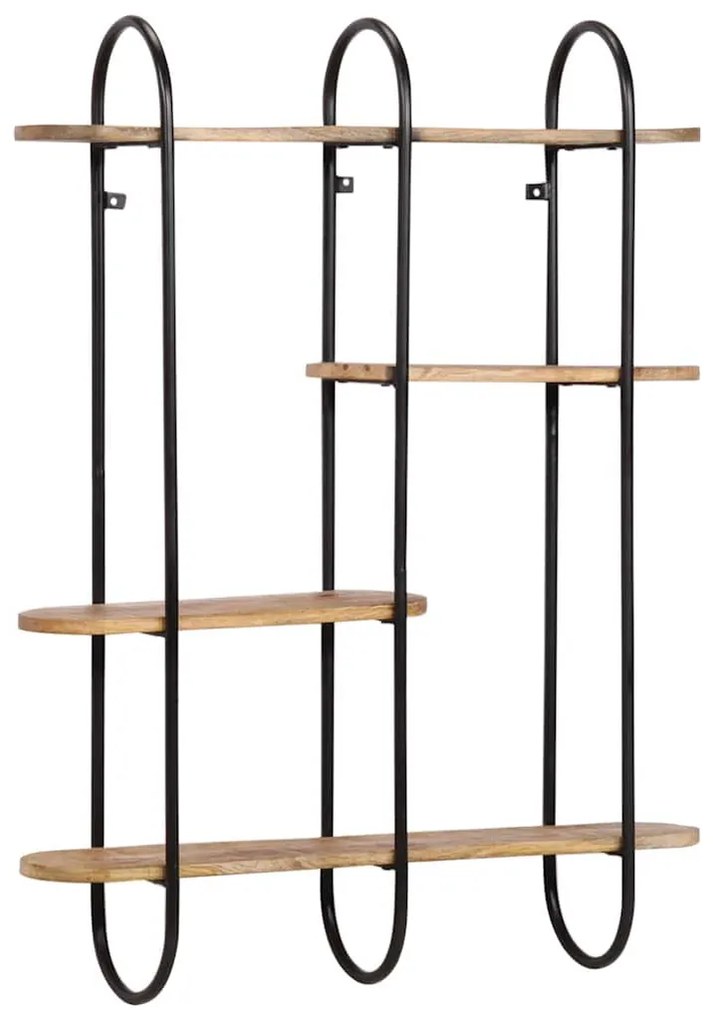 fali polc 90x20x116,5 cm tömör nyersfa Mango