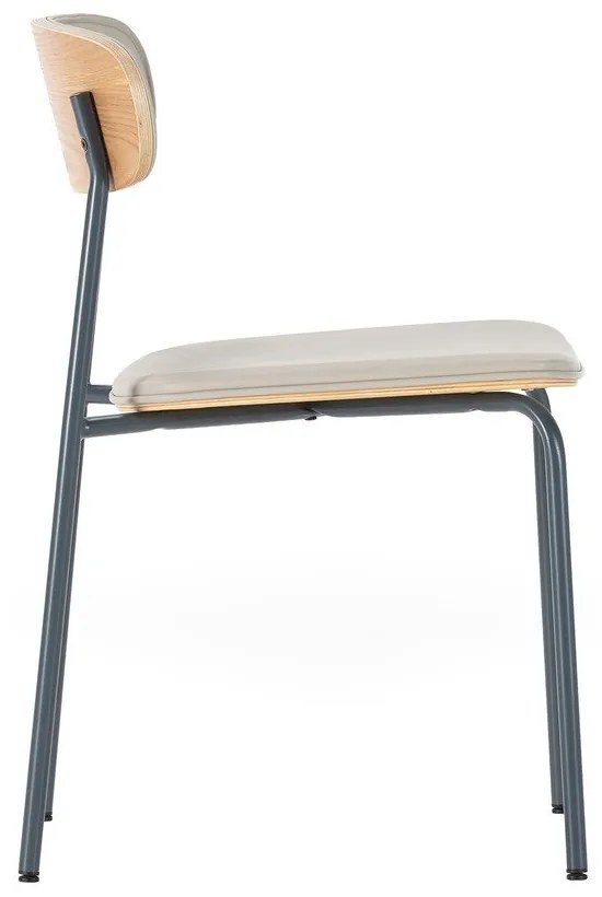 Bézs kárpitozott rakásolható étkezőszék szett 2 db-os Saula – Marckeric