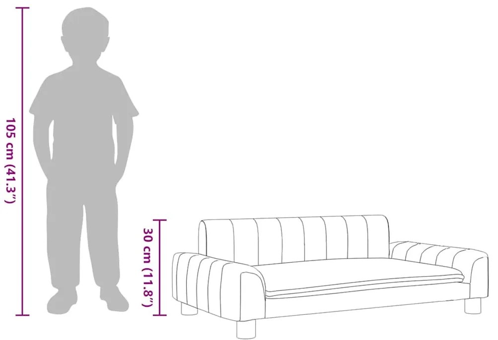 világosszürke szövet gyerekkanapé 90 x 53 x 30 cm