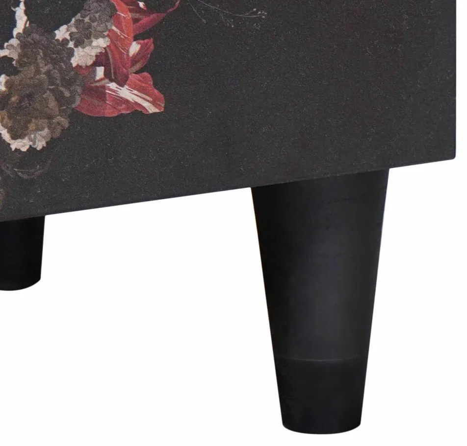 vidaXL Éjjeli szekrény ajtóval Fekete 40 x 33 x 46 cm Tömör Mangófát