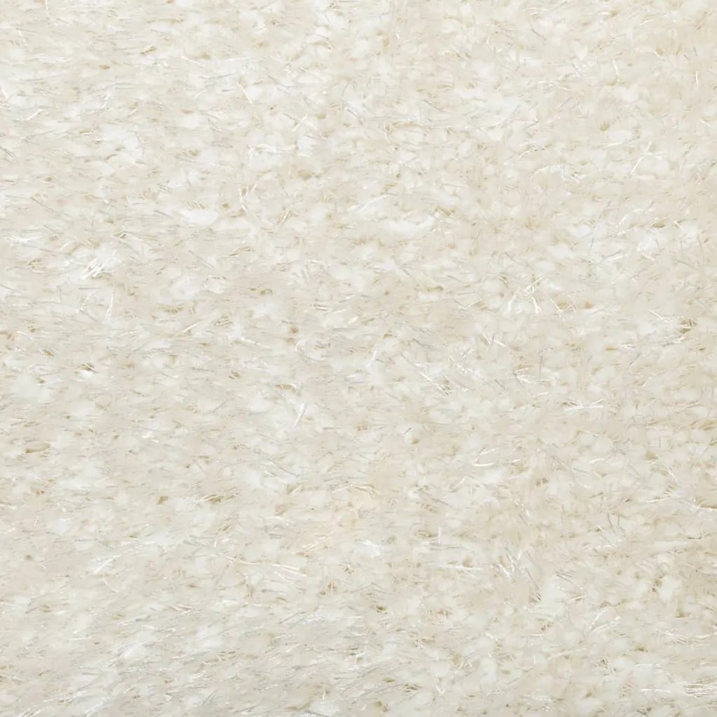 ISTAN krémszínű hosszú szálú fényes szőnyeg Ø 80 cm