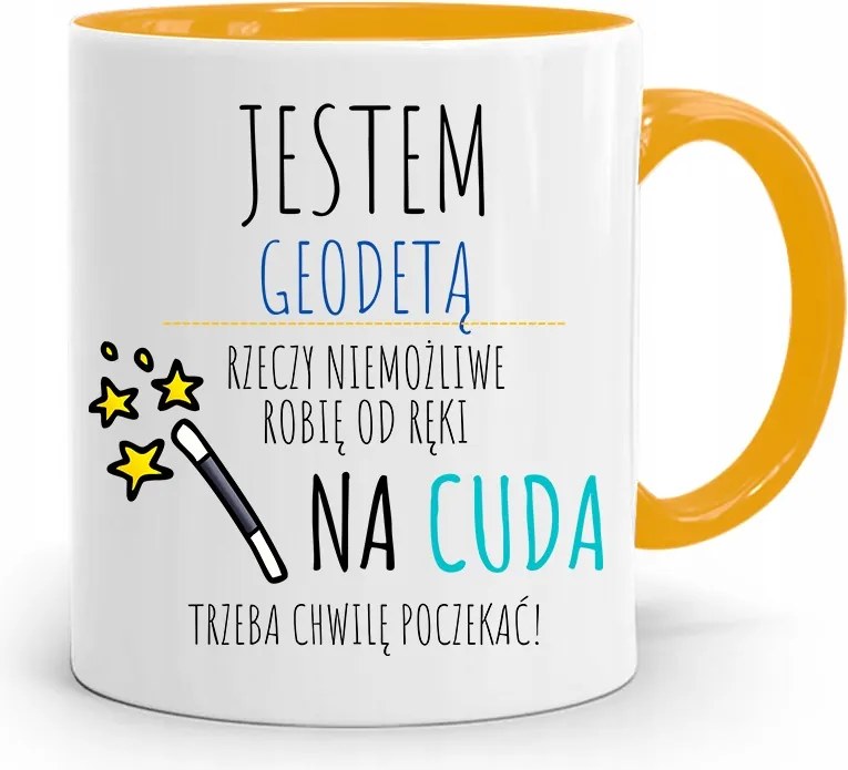 Sárga Bögre Földmérőnek A Csodákra Várni Kell fényképes nyomtatással