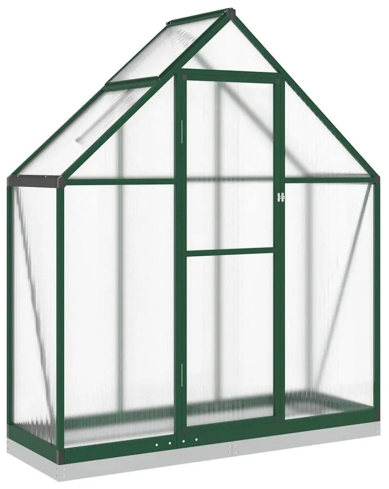 zöld alumínium melegház alapvázzal 169 x 58 x 202 cm