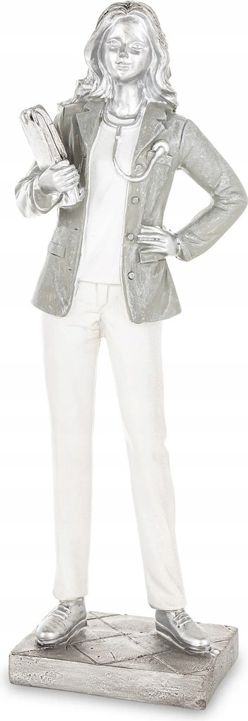 Figura Női figura orvos ezüst kötény sztetoszkóp