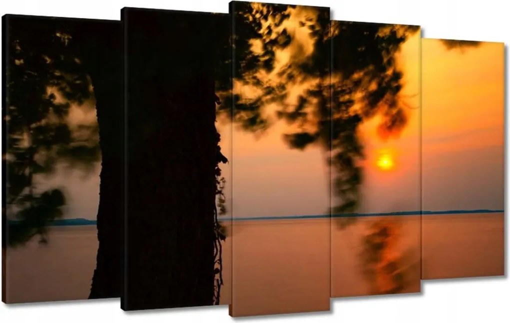 Vászonkép 100x60 Fa Napnyugta