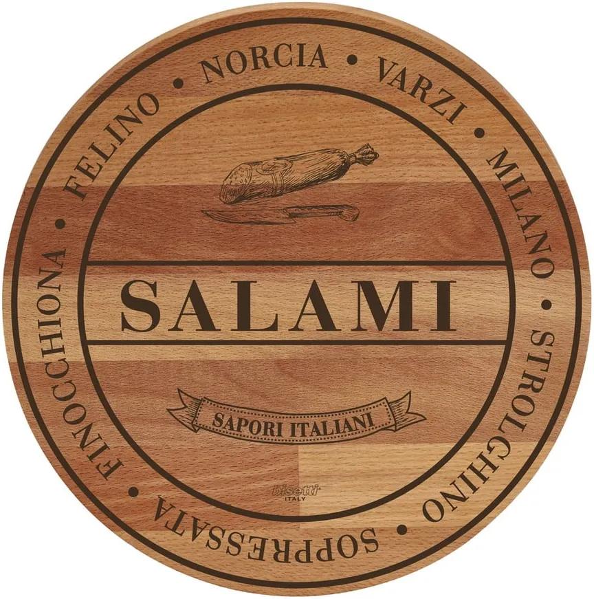 Broad Salami bükkfa tálalódeszka/vágódeszka, ø 30 cm - Bisetti