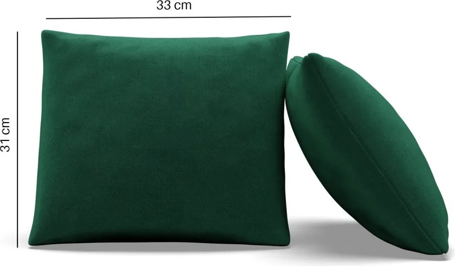 Dekoratív párna, 2 db, hab töltet, bársony, zöld
