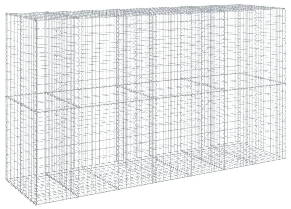 horganyzott vas gabion kosár fedéllel 350 x 100 x 200 cm