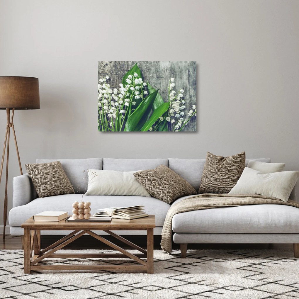 A gyöngyvirág képe (üvegen) (70x50 cm)
