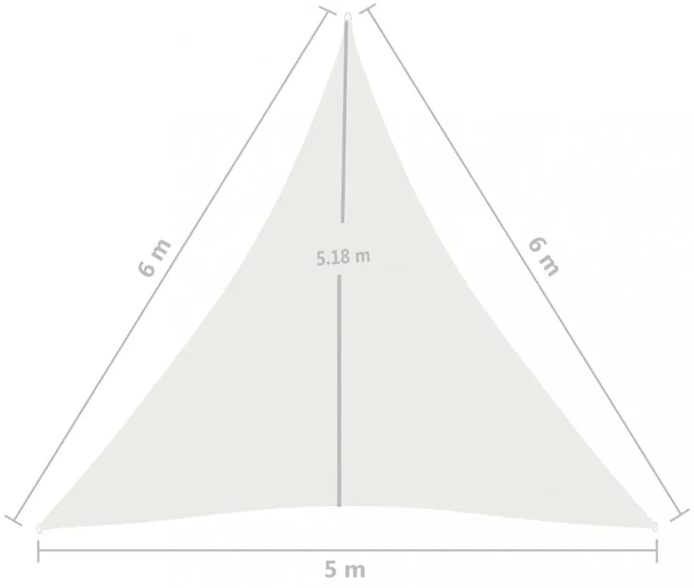 fehér HDPE napvitorla 160 g/m² 5 x 6 x 6 m