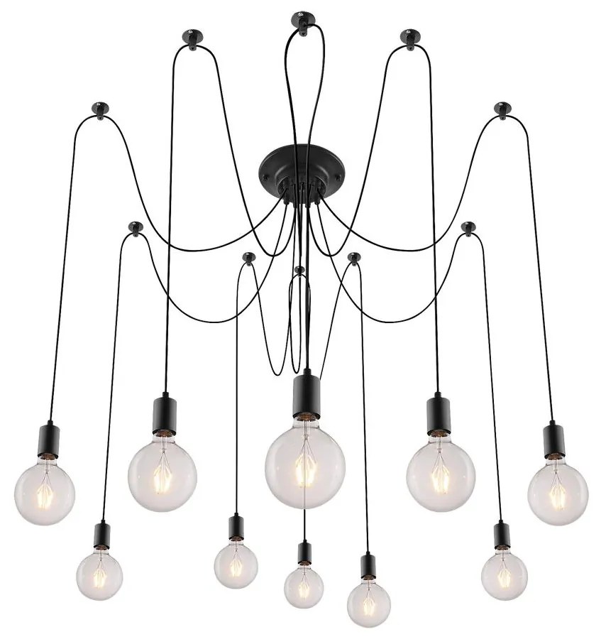 Rabalux 2224 - Csillár CASPAR 10xE27/60W/230V fekete 2224