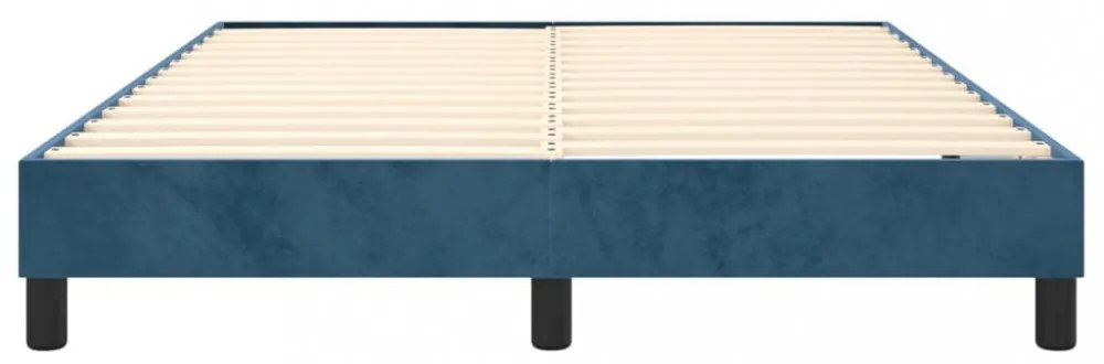 sötétkék bársony rugós ágykeret 140 x 190 cm