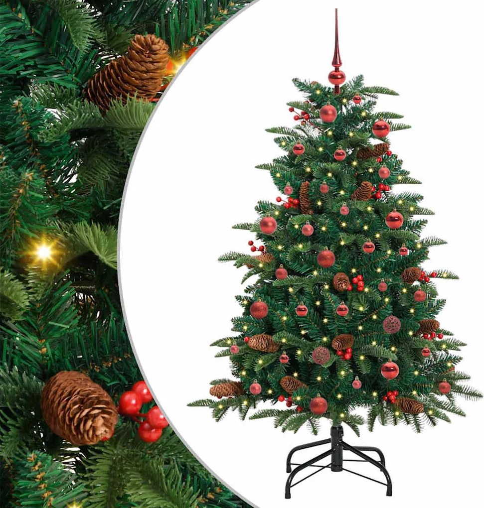 vidaXL Mű karácsonyfa 150 LED-del Zöld 150 cm PVC és Fém és Műanyag