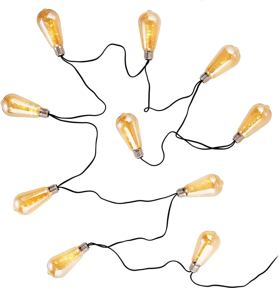 BULB LIGHTS égősor, villanykörte 10 égőveL, fali csatlakozóval