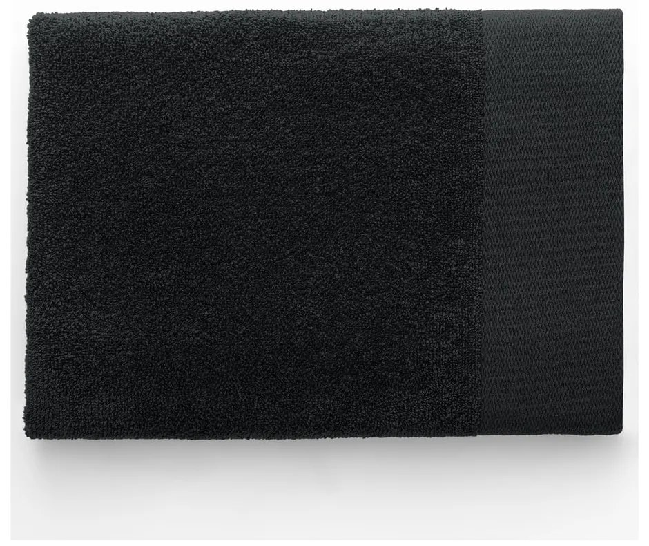 Fekete frottír pamut fürdőlepedő 70x140 cm Amari – Restilo