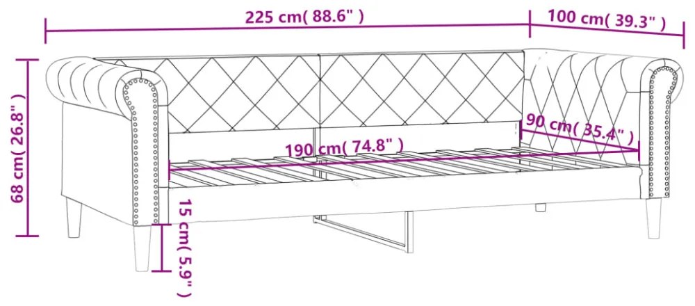 fekete műbőr kanapéágy 90 x 190 cm