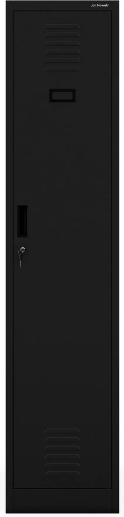 Kétrekeszes személyzeti ruhaszekrény fekete, 400x1800x500 mm: KACPER 1 Plus