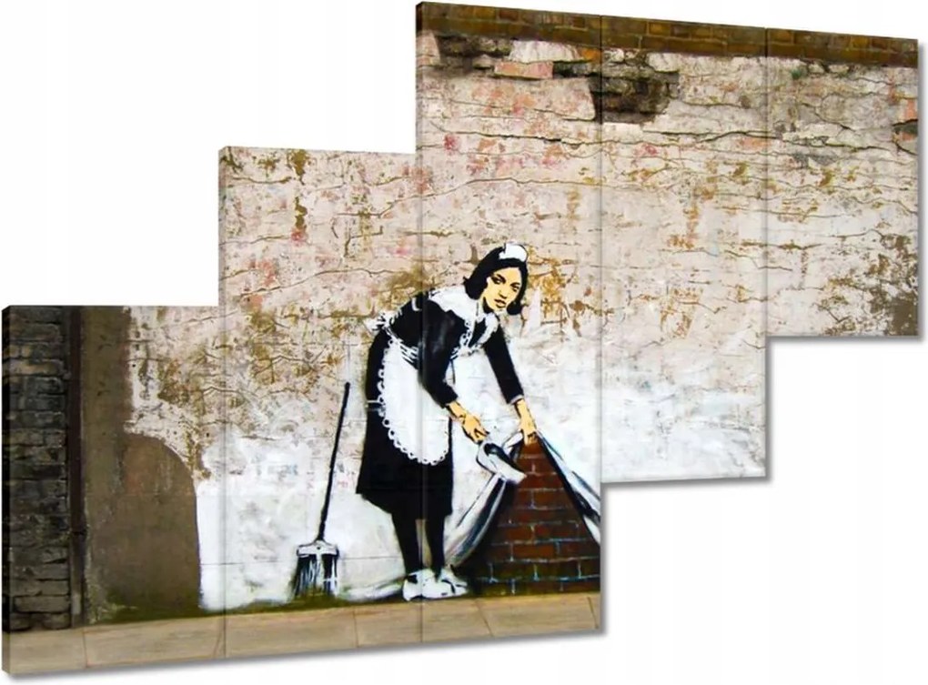 Festmények 150x105 Banksy Szobalány Grafiti