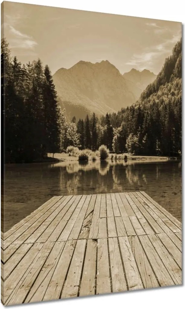 Vászonkép 70x100 Híd a hegyekben Hegyek