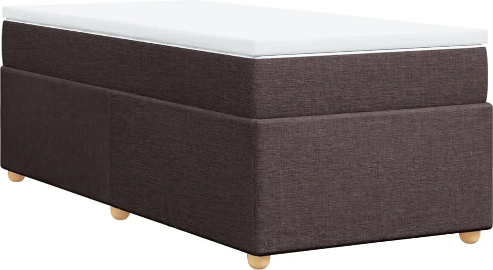vidaXL sötétbarna szövet rugós ágy matraccal 100 x 200 cm