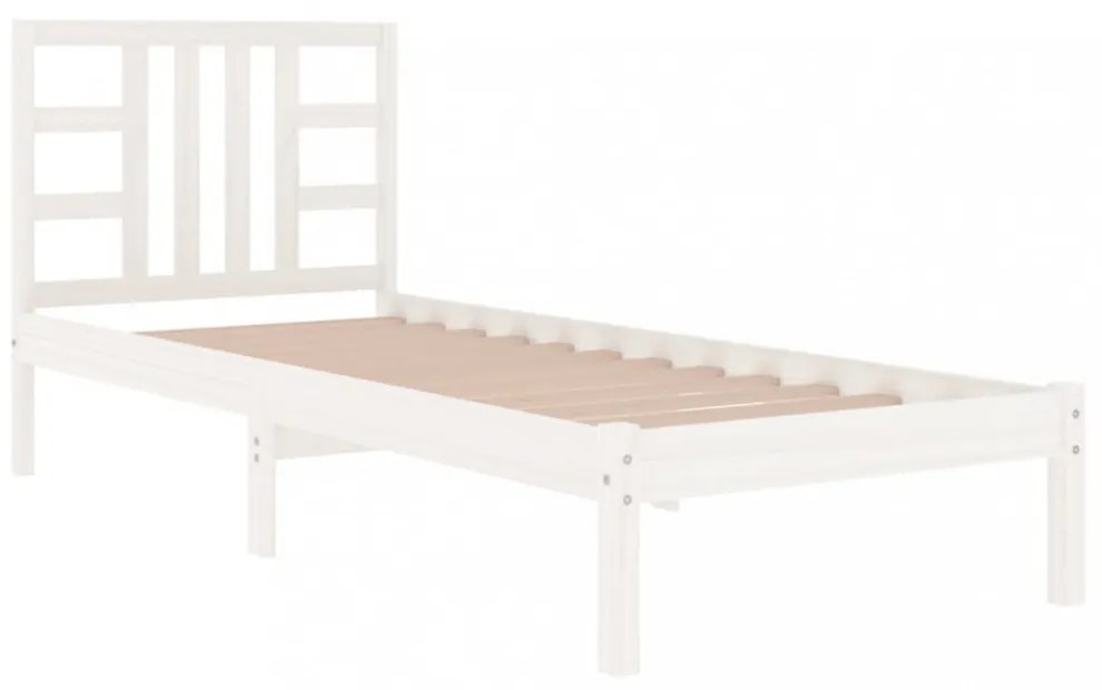 fehér tömör fa ágykeret 100 x 200 cm