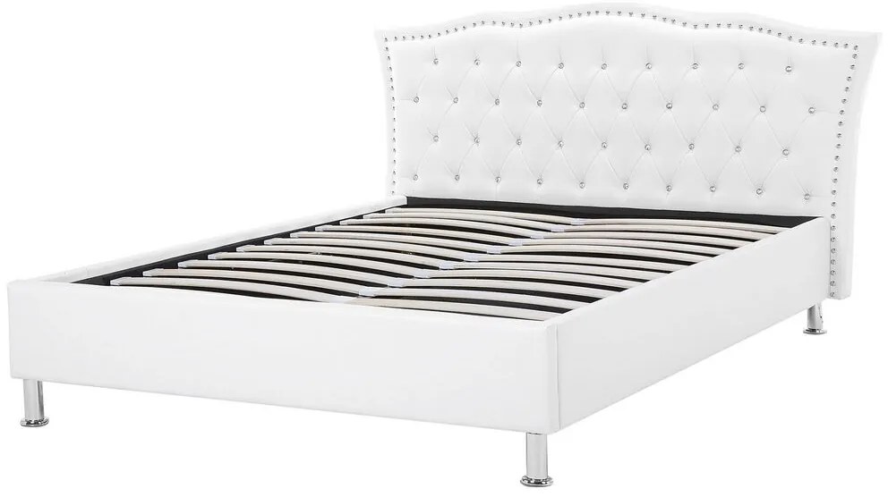 Franciaágy 140 cm MATH (ágyráccsal) (fehér). 1007342