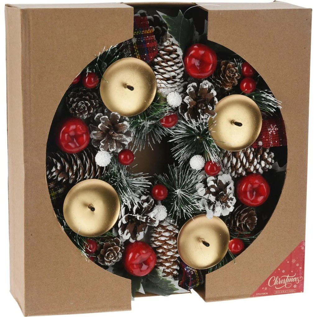 Adventi koszorú Pine, 27 x 8 cm