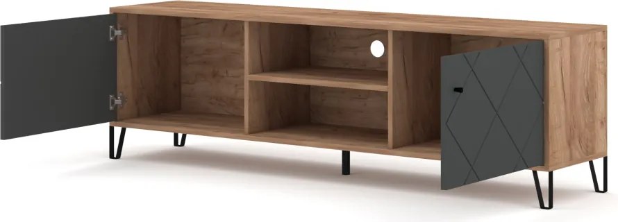 TV szekrény 2 ajtós Craft Tobacco / grafit színkombinációban – BILBAO BL02