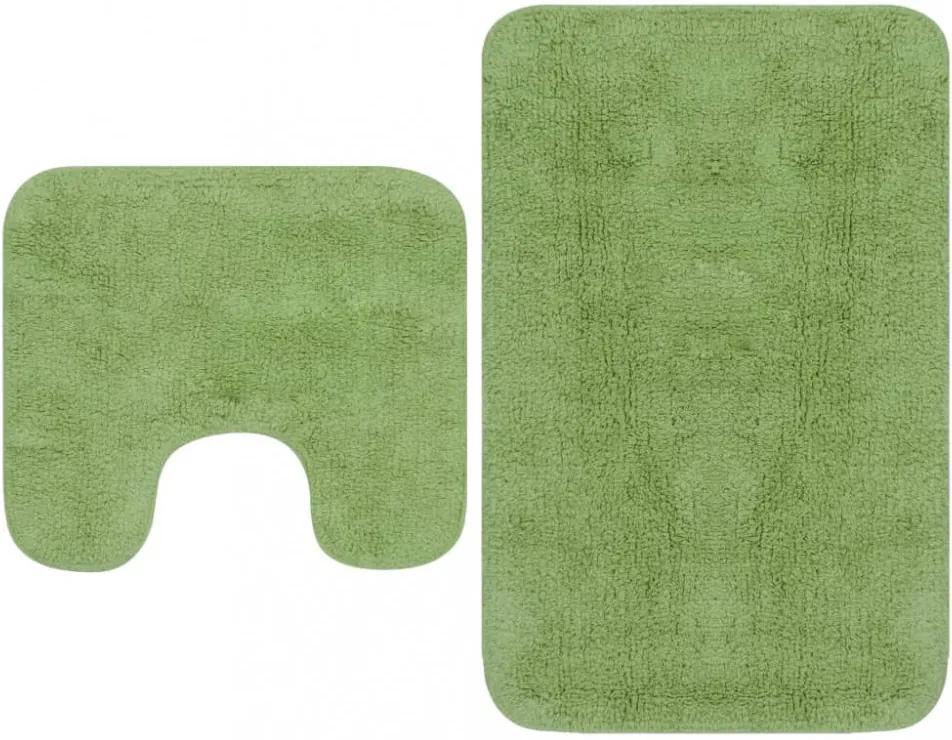 2 db-os zöld szövet fürdőszobaszőnyeg-garnitúra