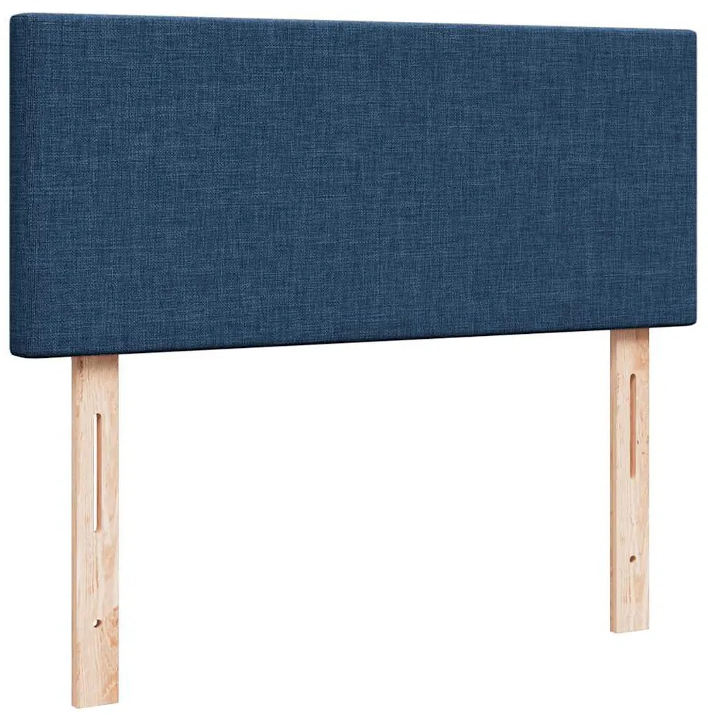 kék szövet ottomán ágy matraccal &amp; LED-ek 120x190cm