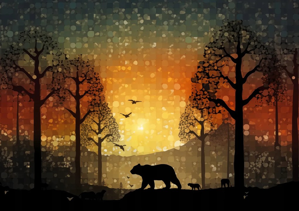 Poszter 59,4x42cm Nyugat a vadregényes erdőben